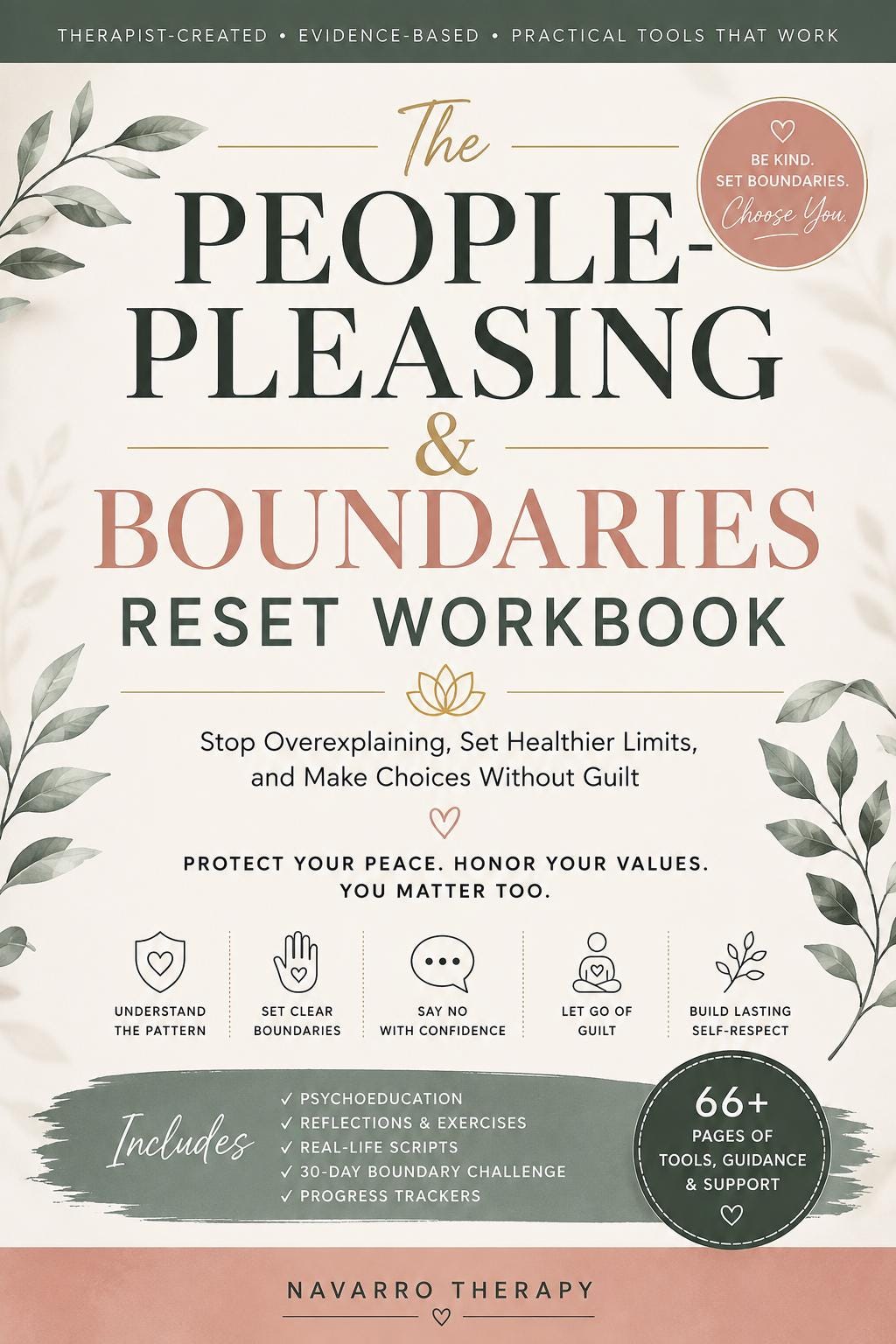 People-Pleasing and Boundaries Reset Workbook by Navarro Therapy