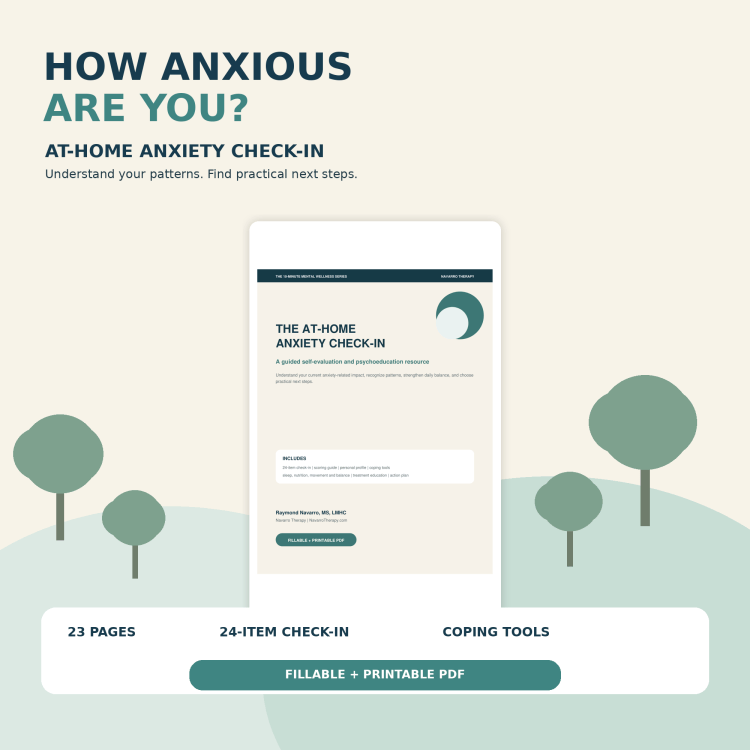 At-Home Anxiety Check-In, a 23-page educational self-reflection PDF for adults.