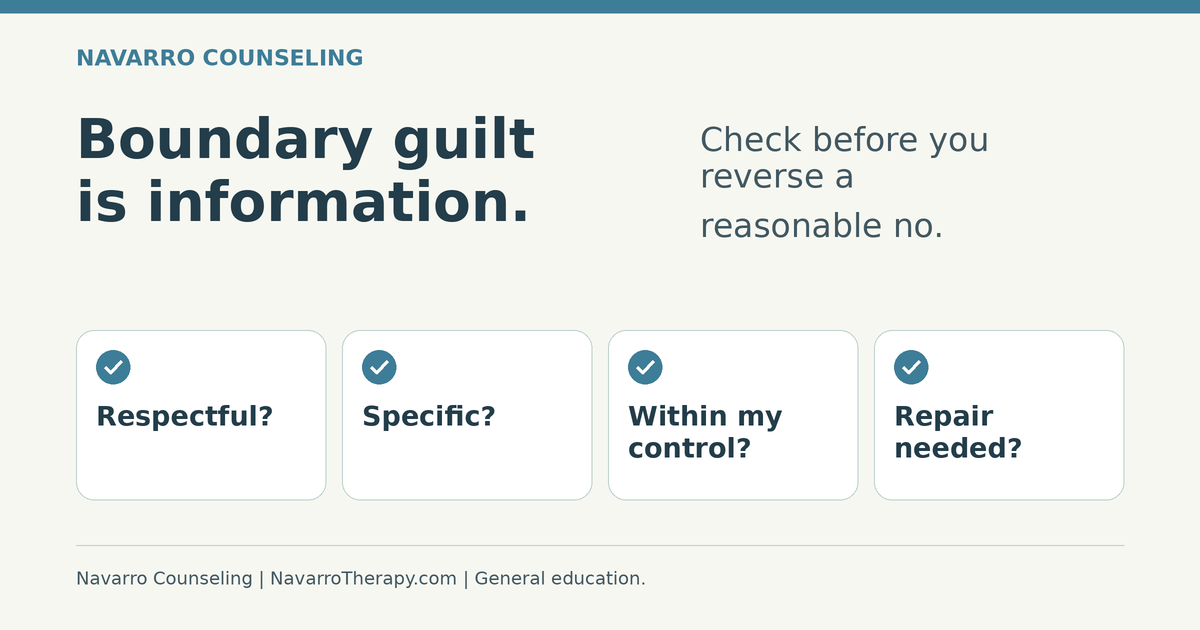 Boundary Guilt: What to Check Before You Reverse a Reasonable&nbsp;No